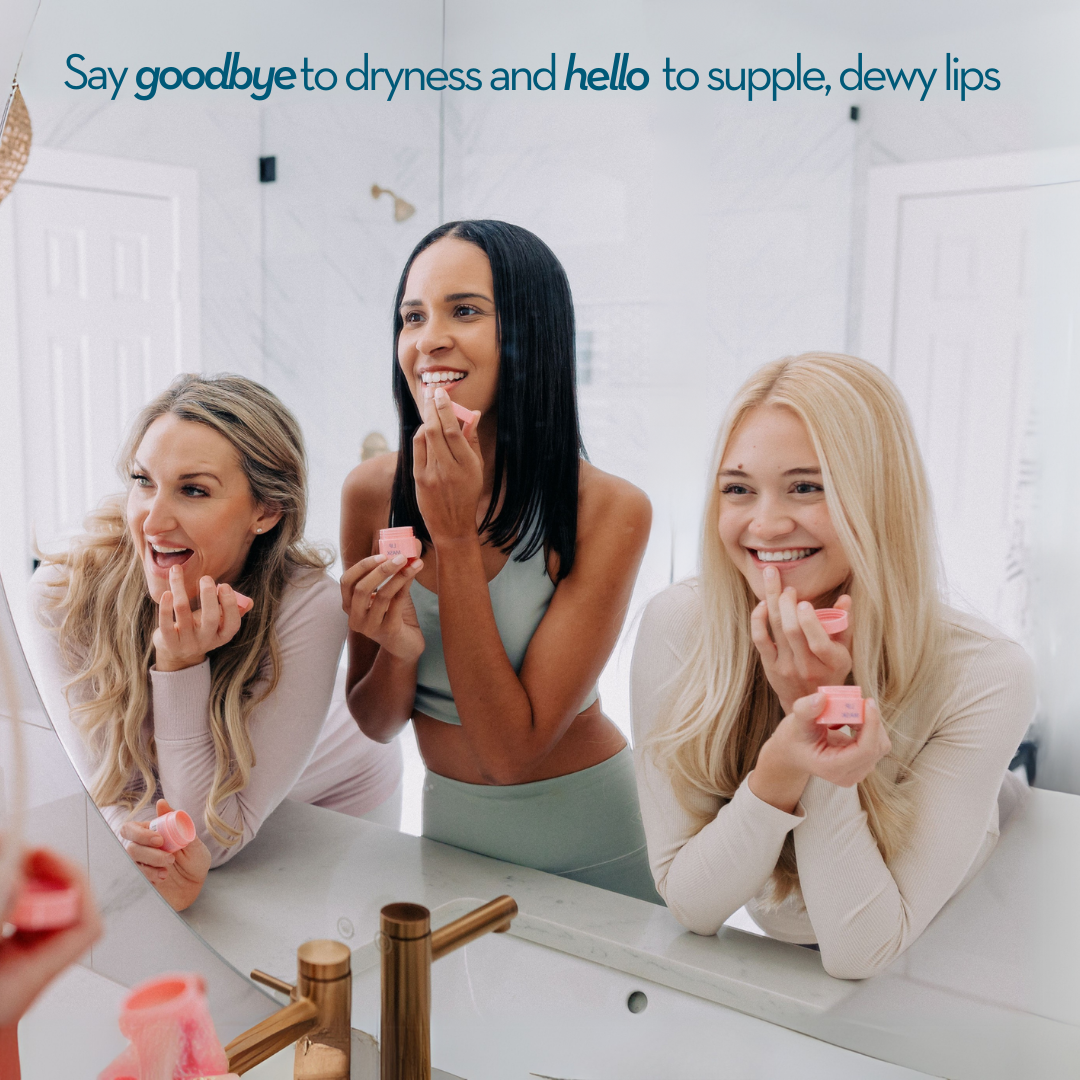 say goodbye to dryness and hello to supple, dewy lips. Frownies lip mask ad 