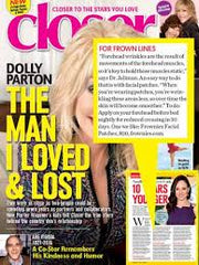 cover of closer magazine referencing frownies wrinkle patches