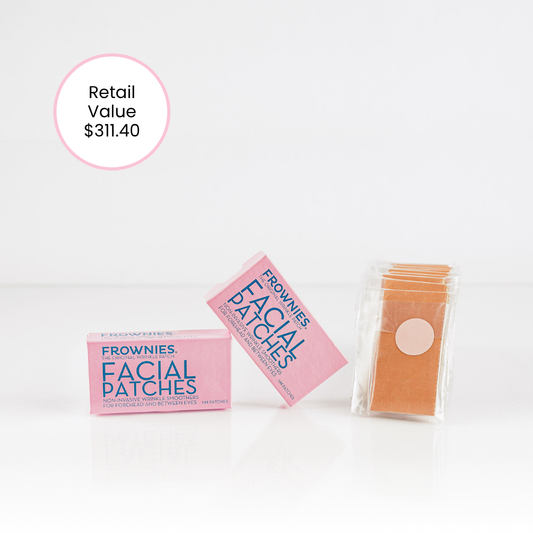 frownies bulk bundle with two boxes of facial patches for forehead and between the eyes and 10 refills , retail value of $311.40