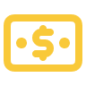 dollar bill icon in yellow