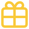 gift box icon with bow in yellow