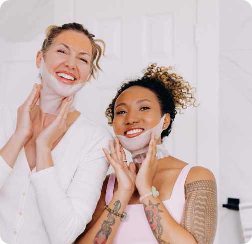 two_woman_wearing_chin_up_neck_masks